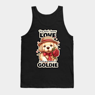 Golden Retriever Valentine's day Tank Top